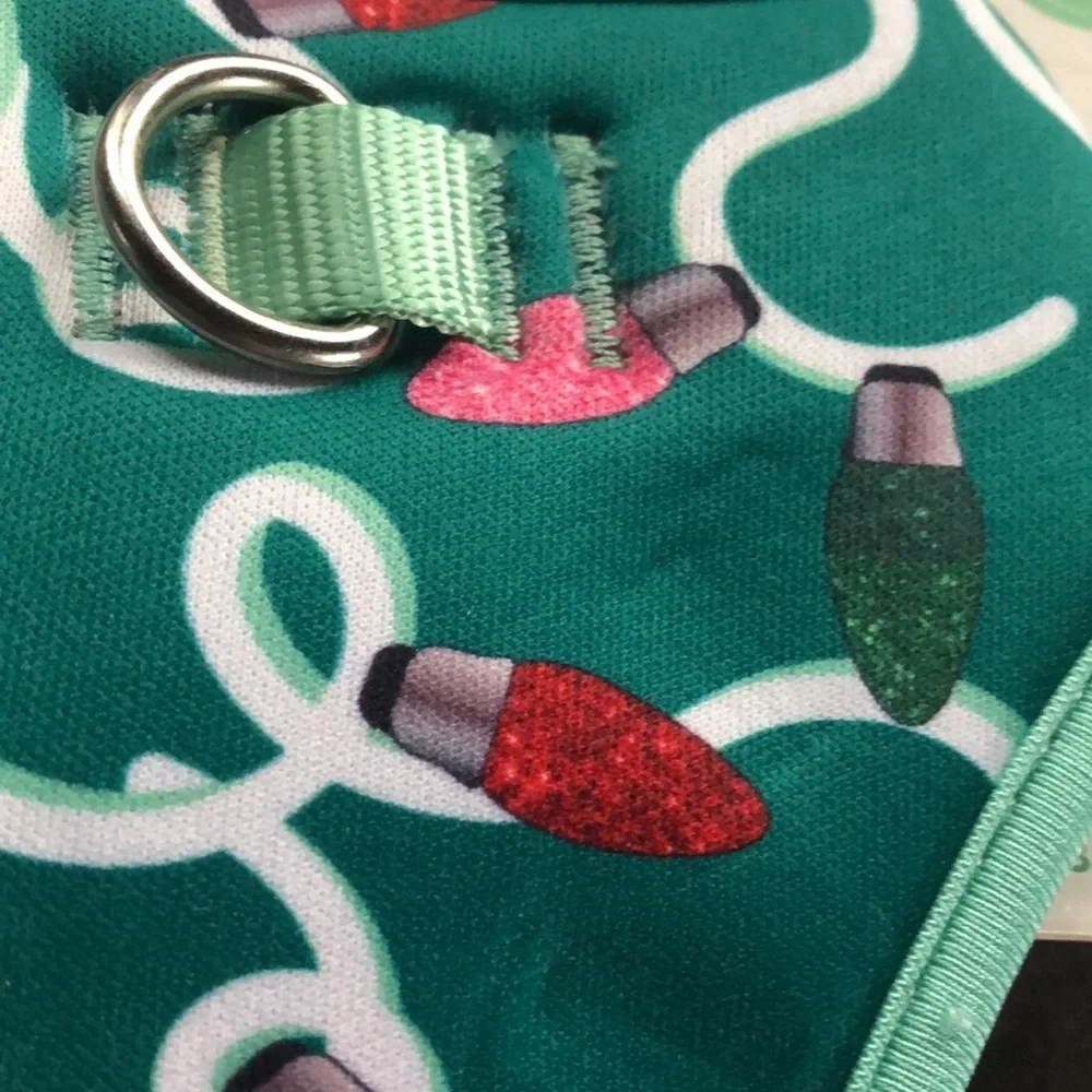 NWT Lights neoprene Christmas Holiday dog harness S